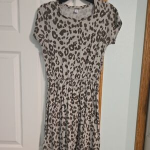Old Navy Black and Brown Fit and Flare Mini Dress